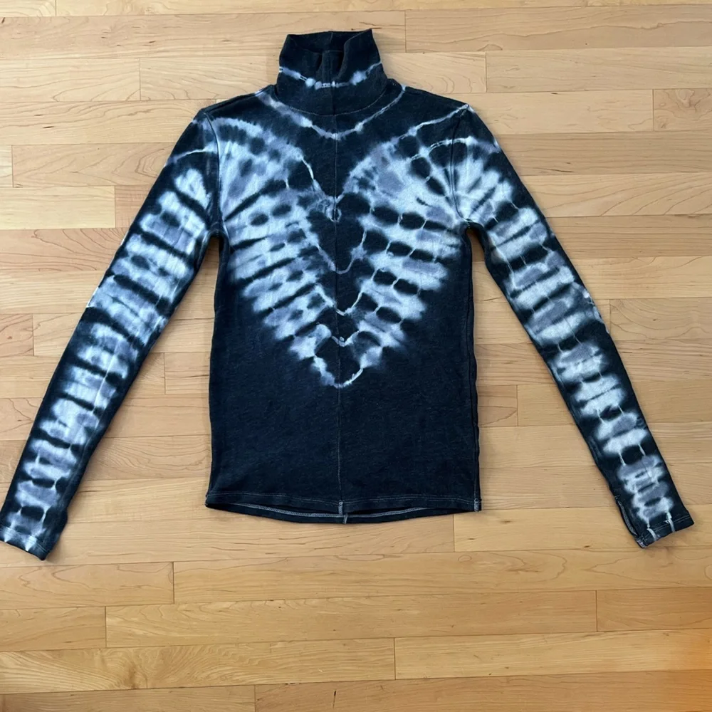 ✌️Psychedelic Groovy Long Sleeve Charcoal/White Tie Dye Free People/We The Free - Picture 5 of 15